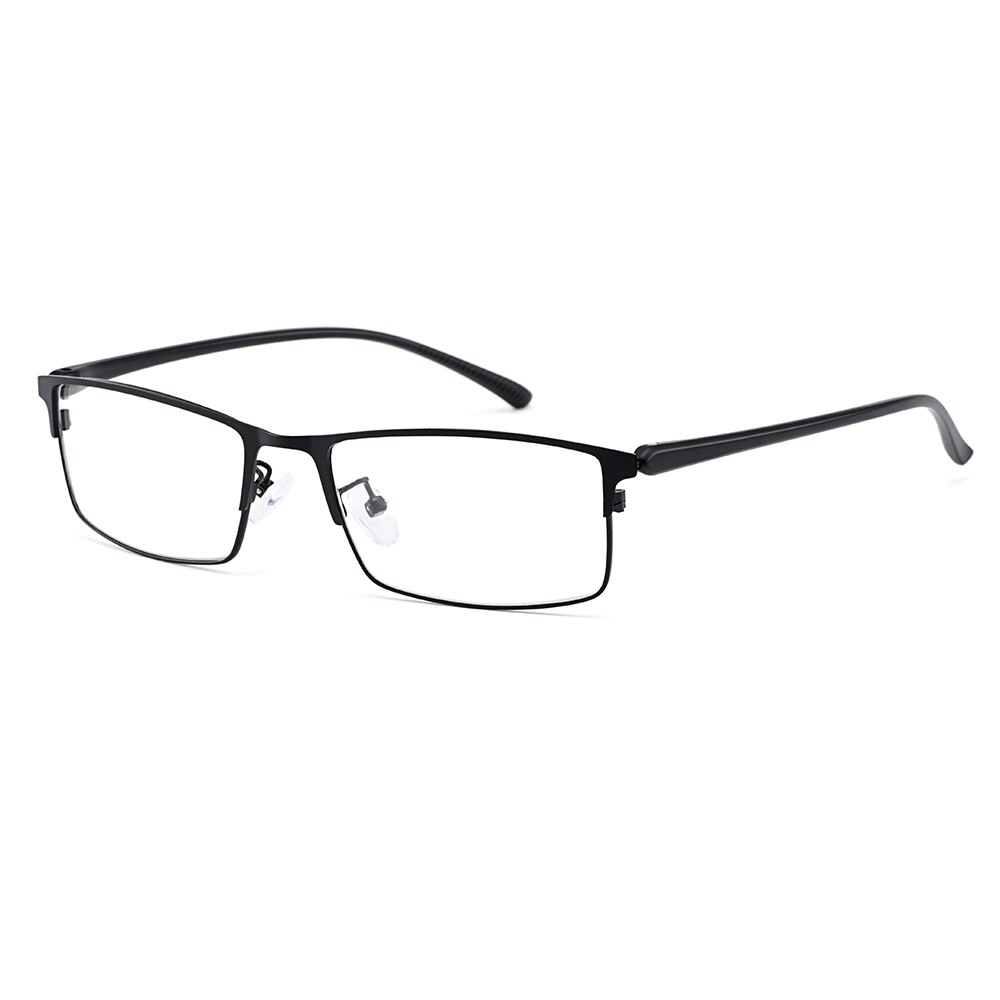 Gmei Optical Men Titanium Alloy Eyeglasses Frame for Men Eyewear Flexible Temple Legs IP Electroplating Alloy Material Y2529: C1 Black