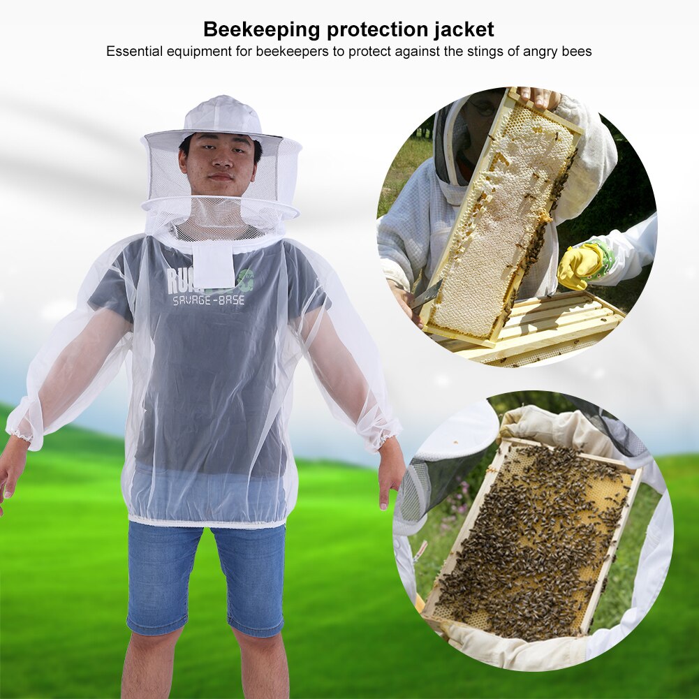 Professionele Imker Jas Transparante Bijenteelt Beschermende Pak Apparatuur met Hooded Sluier Bee Honing Gereedschap