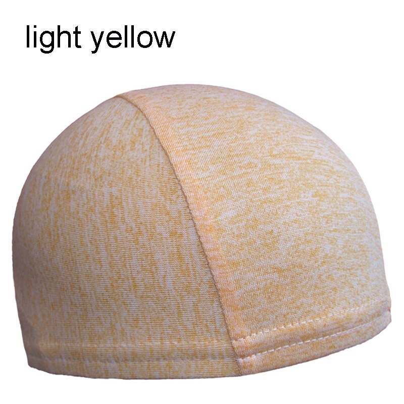 Soft Helmet Liner Quick-dry Skull Cap Under Helmet Cycling Headgear Bicycle Sports Breathable Beanie Adults Unisex D: light yellow