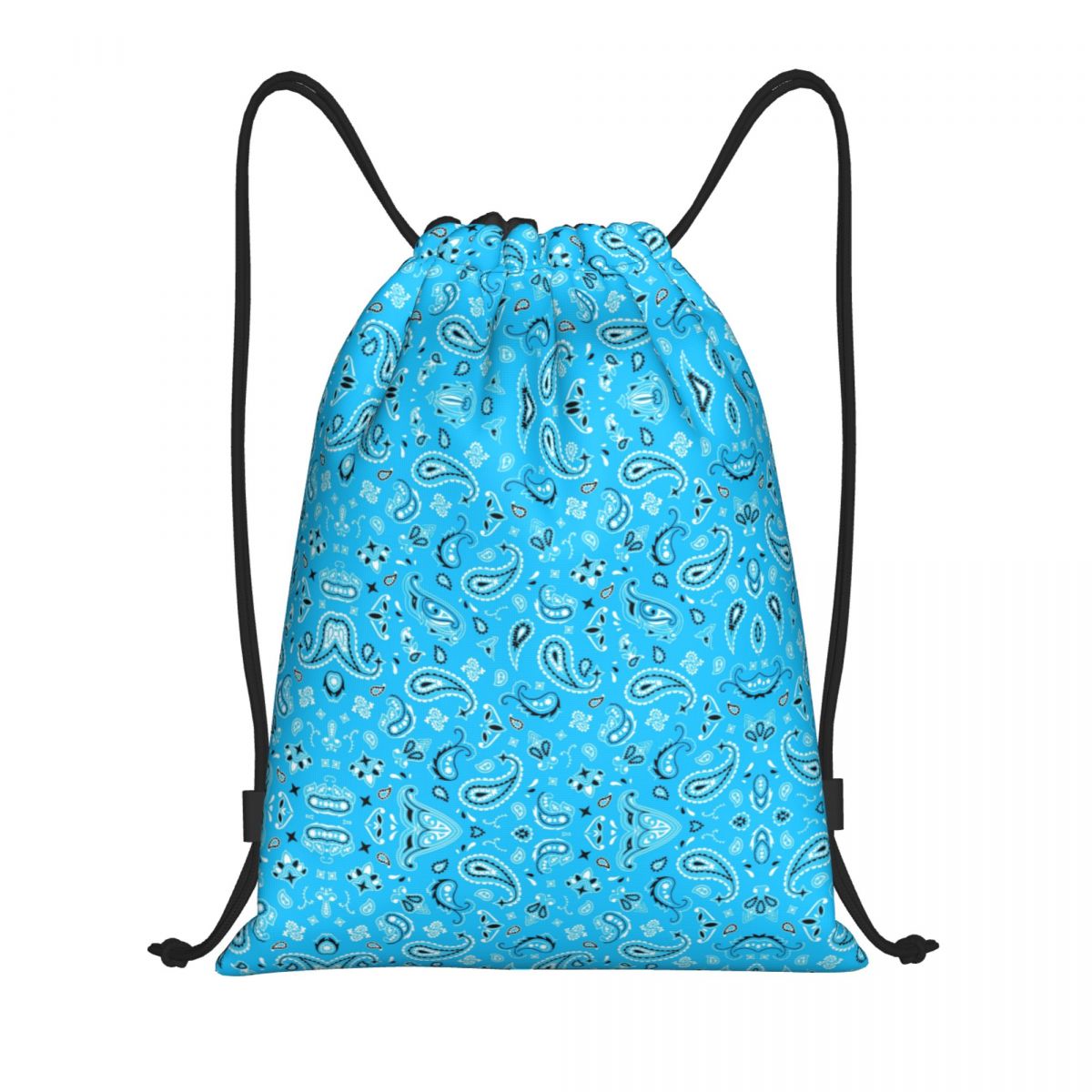 Custom Cool Paisley Bandana Style Drawstring Bags Women Men Lightweight Sports Gym Storage Backpack: Orange