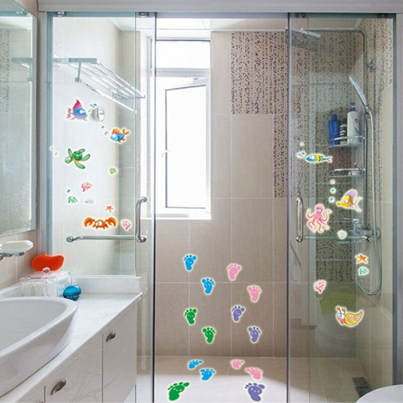 Leucht fußabdrücke Boden aufkleber für freundlicher Baby zimmer badezimmer boden dekoration Heimat Dekor decals glühen in das dunkel Zauberstab aufkleber