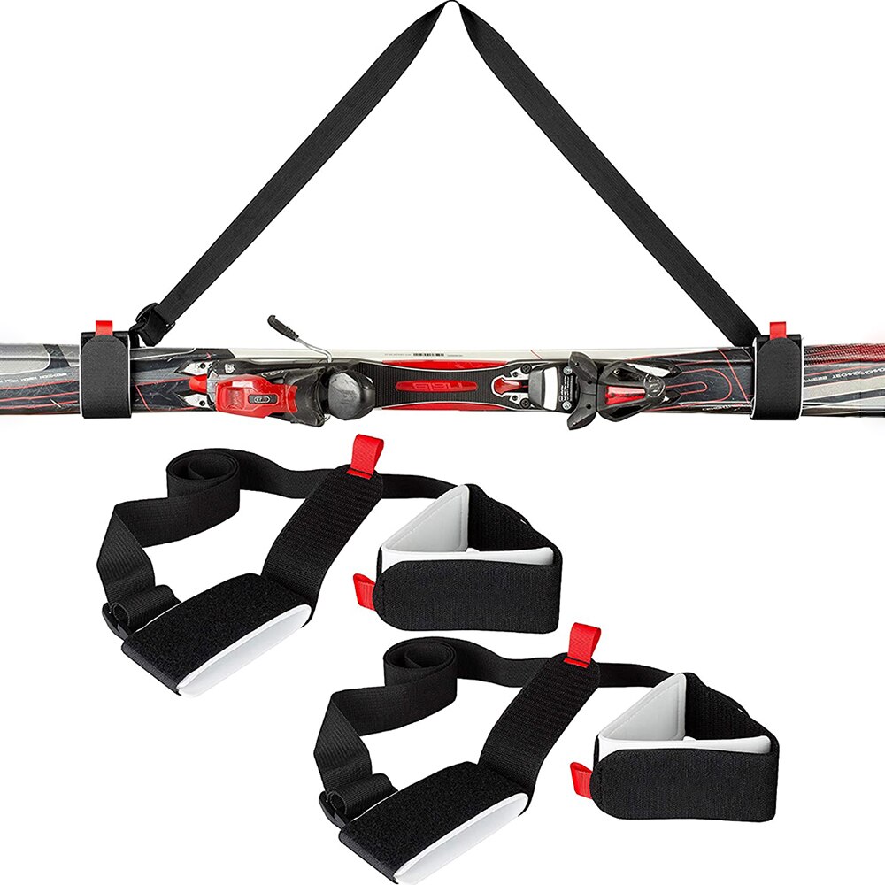 Adjustable Nylon Skiing Pole Shoulder Hand Carrier Lash Handle Straps Porter Hook Loop Protecting For Ski Snowboard