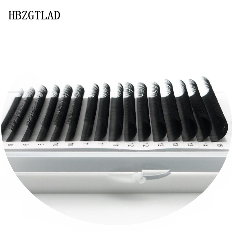 Hbzgtlad alle maten 16 rijen/doos 7 ~ 15mm mix premium natuurlijke synthetische nerts individuele wimperverlenging make-up maquiagem cilios