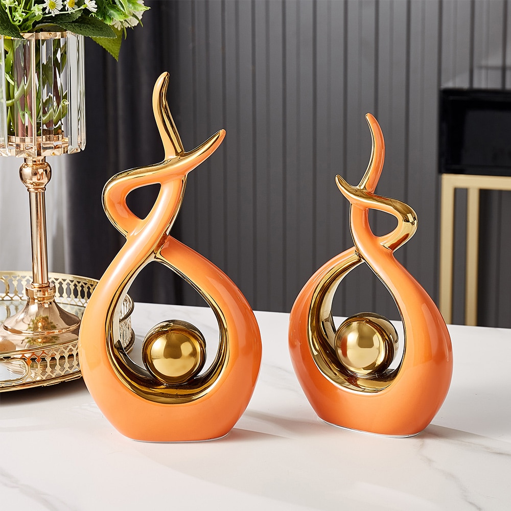 Abstrakt modellering keramisk skulptur dekoration morgon sång dekor modern heminredning vardagsrum sovrum inredning