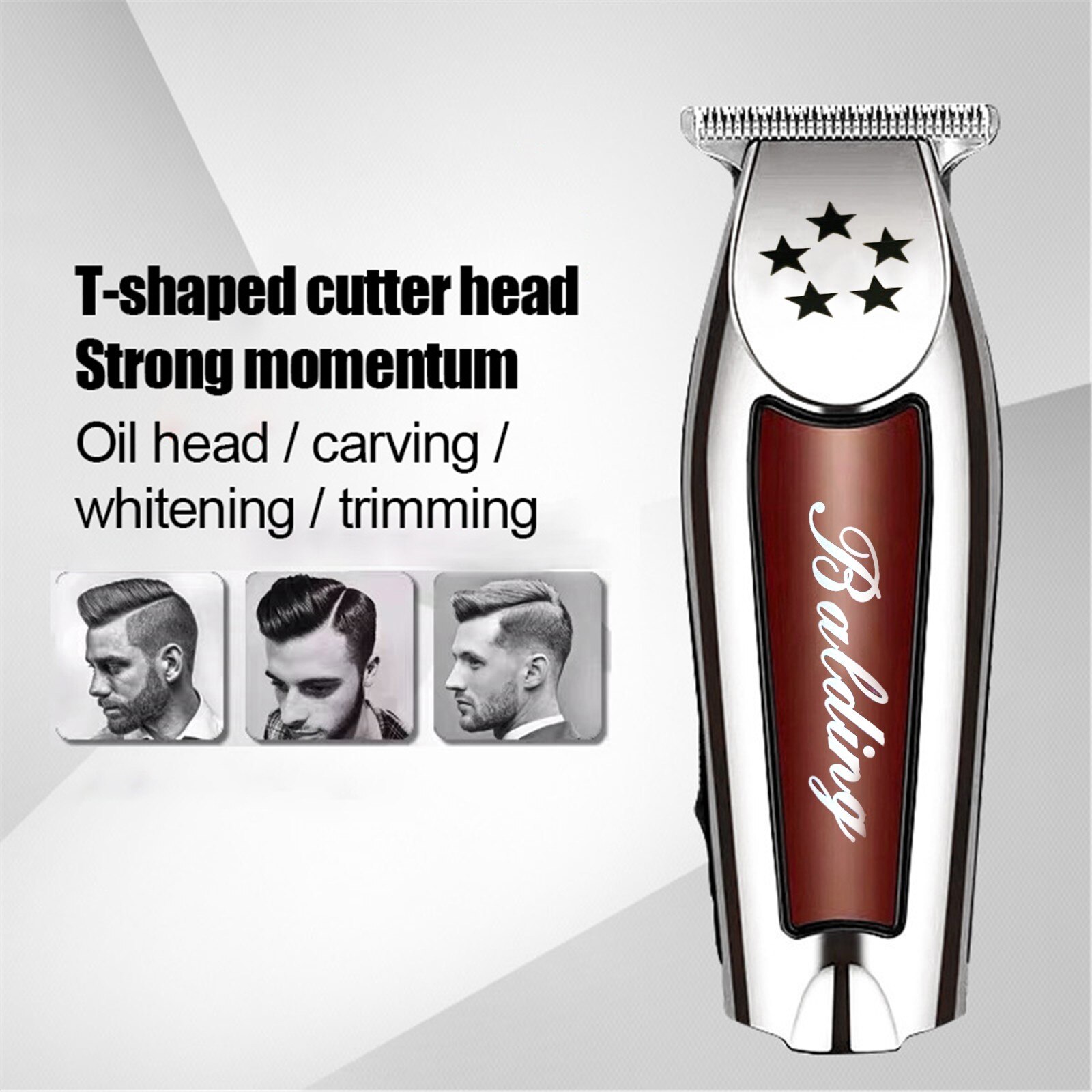 Electric Hair Clipper Shaver Beard Trimmer Detailer pro Barber Hair push shear Hair Cutting Machine Adjustable T-Wide Blade LT