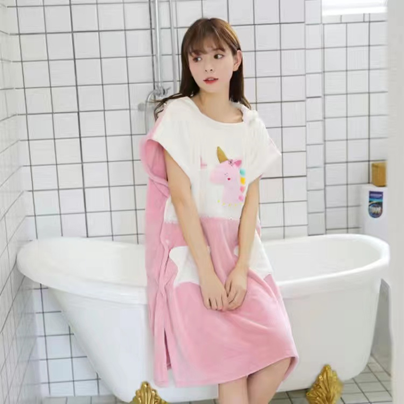 Albornoz de microfibra para mujer, Toalla de baño de capa suave para adultos, Textiles para el hogar, toallas de Sauna de baño