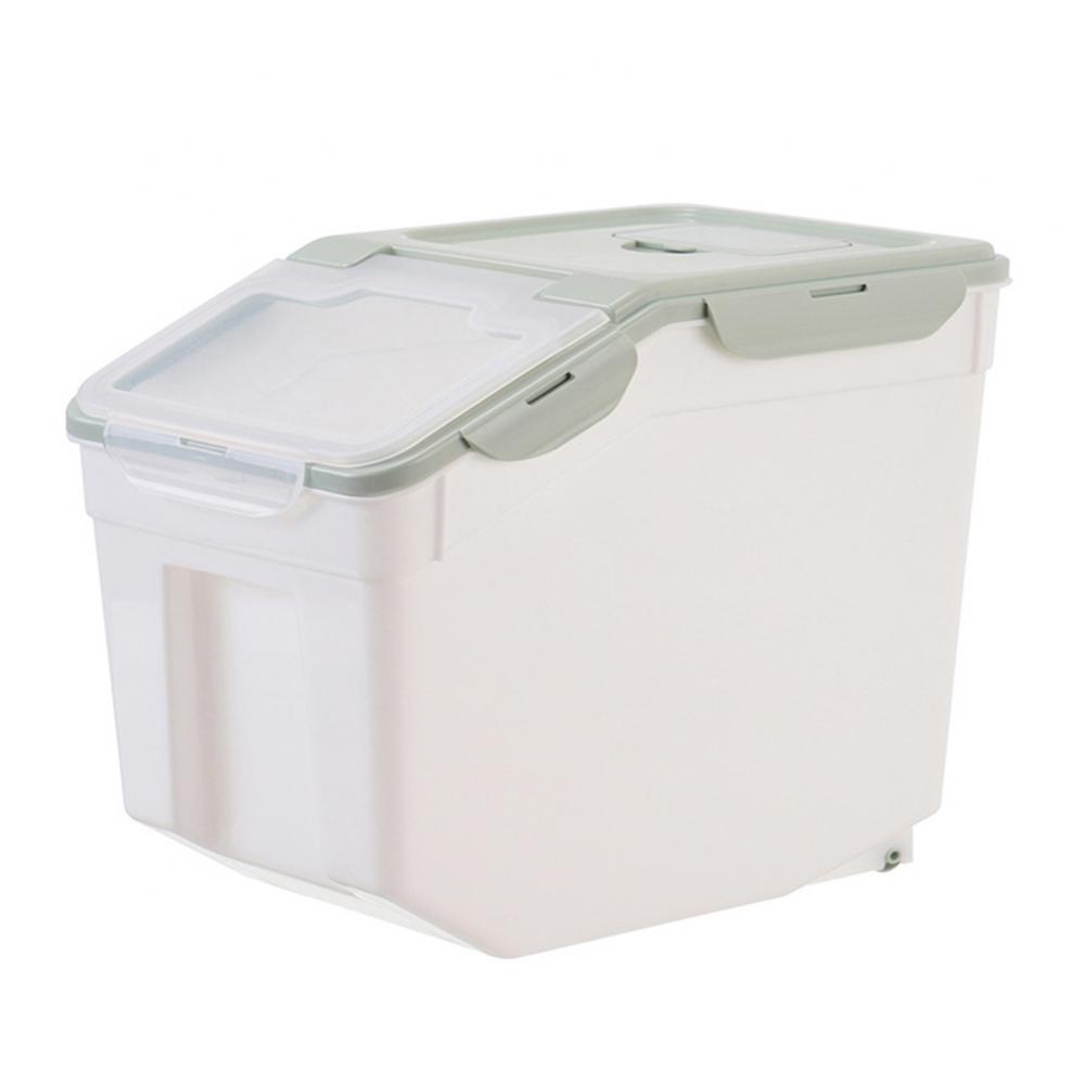 10kg Pet Dog Cats Food Barrel Sealed Container Moisture-proof Storage Bucket Rice Container Rice Storage Box Pet Food Container: green