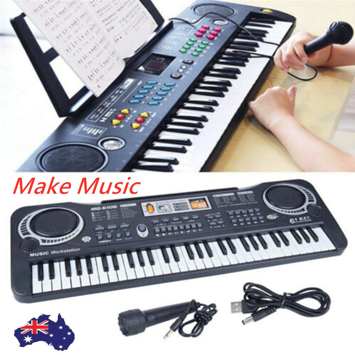 61 Keys Digital Music Electronic Keyboard Key Board Electric Piano Children Eu/US/USB Plug