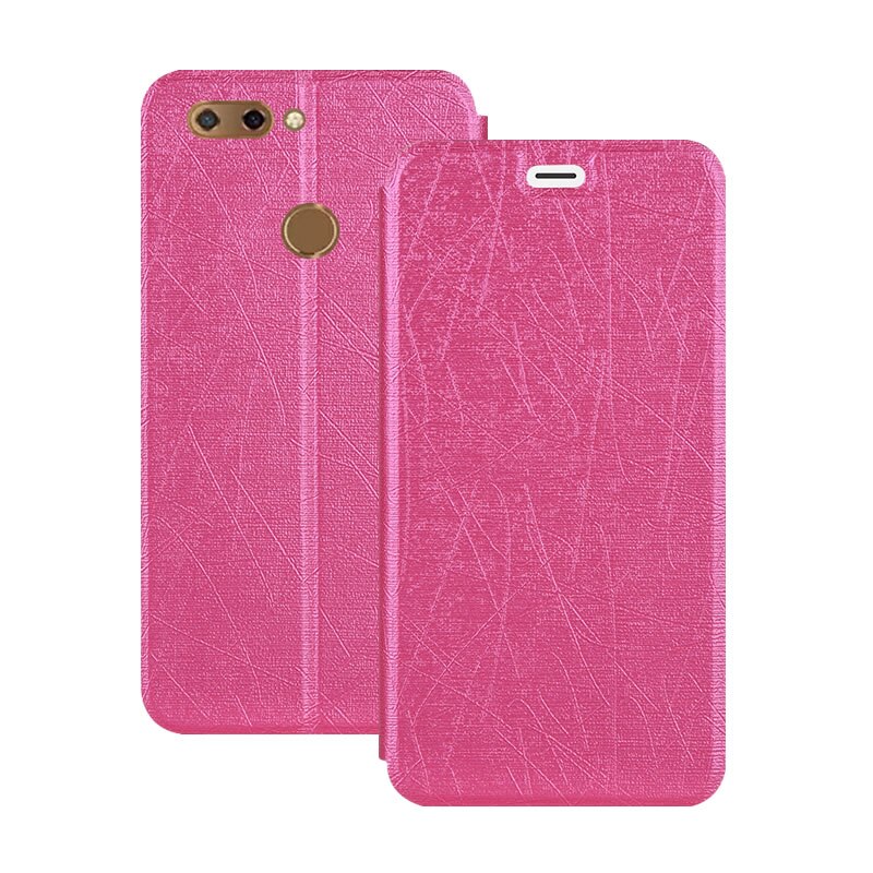 ZTE Blade V9 case Funda ZTE V10 blade cover silicone soft TPU PU leather case Slim stand cover voor ZTE blade V8 flip case coque: For ZTE V8 / Rose Red