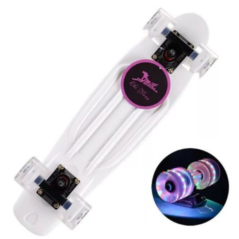 Macarons Kleur Flash Wiel Penny Board Compleet Klaar Om Rit Gloeiende Cruiser Skateboard Mode Single Tilt Mini Vis Boards