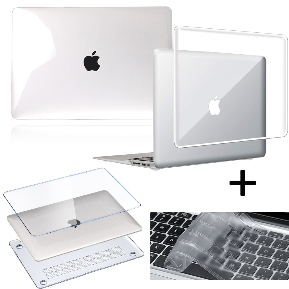 Etui na laptopa dla Apple MacBook Pro 13/15/16 "/MacBook Air 13/11/Macbook 12/biały A1342 przezroczysty twardy + obudowa klawiatury