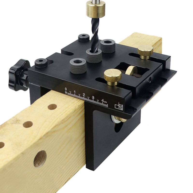 Multifunction Woodworking Doweling Jig Kit Adjustable Drilling Guide Puncher Locator for Furniture Connecting Carpentry Tools