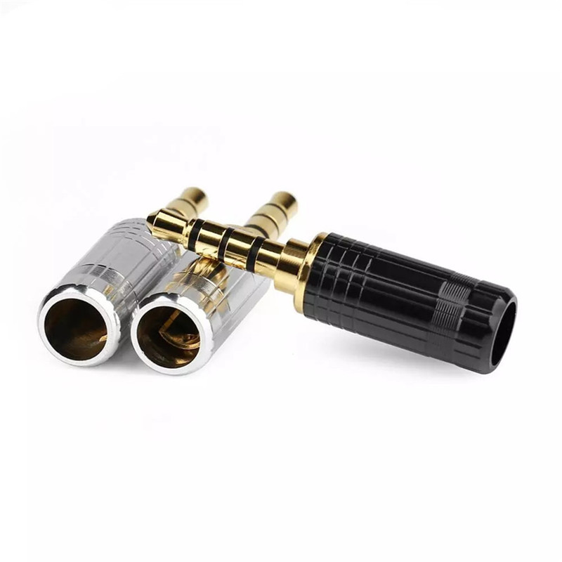 2/10/50 Uds enchufe de auriculares de 3,5mm Jack 4 polos estéreo de alta fidelidad 3,5mm adaptador de Audio para auriculares de 6,2mm de alambre de soldadura conector de sedal
