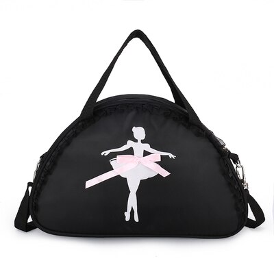 Sac de danse à clochette pour enfants, sac à main en dentelle de grande capacité rose violet noir, sac de danse à clochette pour filles, paquet de bonne: A