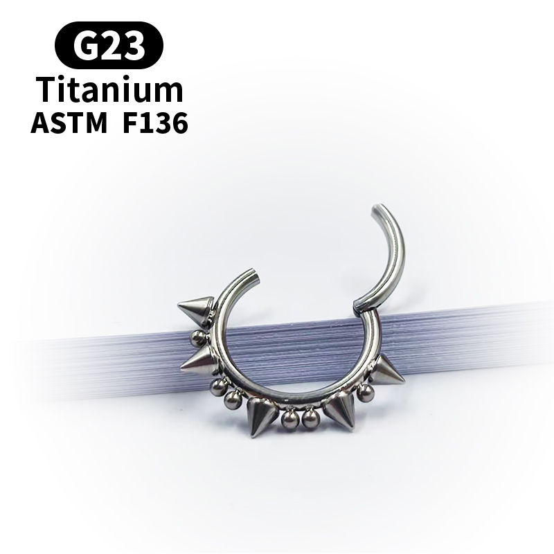 Titan-nasenring  g23 kegelspitzen, hufeisenförmig, kreisförmig, für septum, brustwarzen, nasenseptum, augenbrauen, ohr, körperschmuck