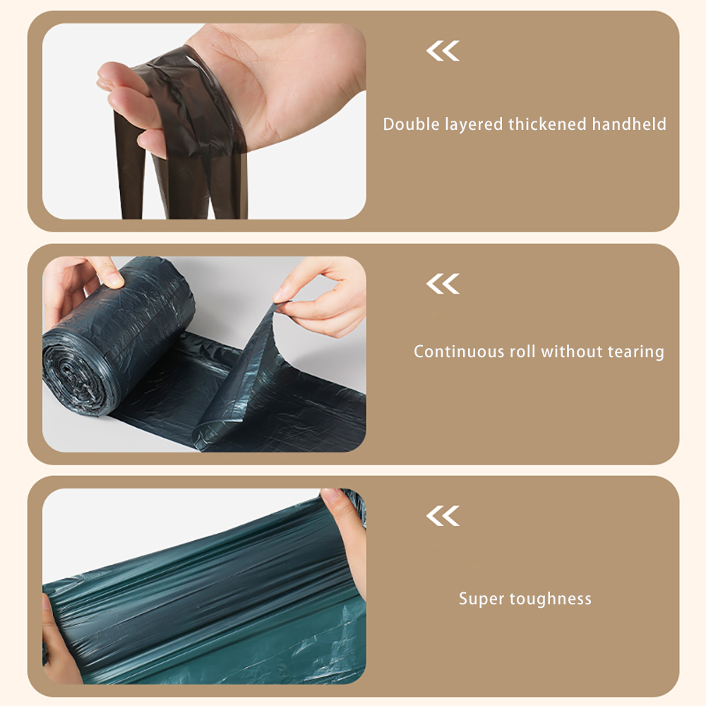 Extra Large Non Tear Drawstring Kitchen Plastic Bag Thick Hand-held Household Garbage Bag for Eco-Friendly Waste Management