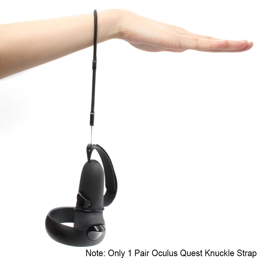 1pair VR Headset Knuckle Strap Non Slip Black Wear Resistant Comfortable Adjustable Wristband Touch Controller for Oculus Rift S