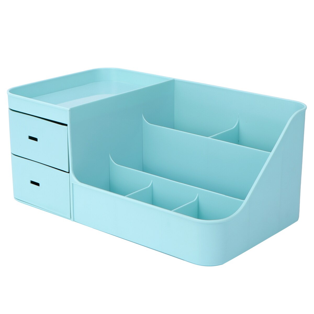 Makeup Organizer Dressing Table Makeup Box Organizer For Cosmetics Storage Makeup Jewelry Storage Box Table Sundries Storage Box: Blue