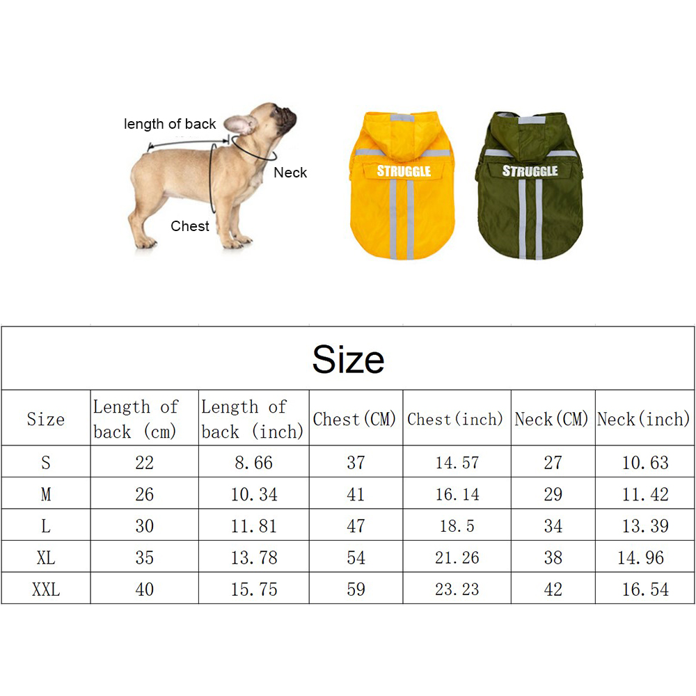 Reflecterende Hond Waterdichte Regenjas Huisdier Jas Huisdieren Kleding Hond Regenjas Teddybeer Puppy Hond Regen Jas Regenjas S-XXL