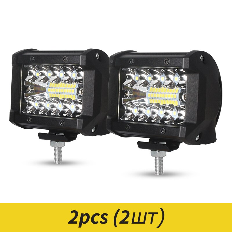 Xinfolk-Barra de luz LED para todoterreno, focos de trabajo de 12V y 24V, para camión, coche, SUV, 4WD, 4x4, barco, ATV, Barra de luces LED: 2 pcs