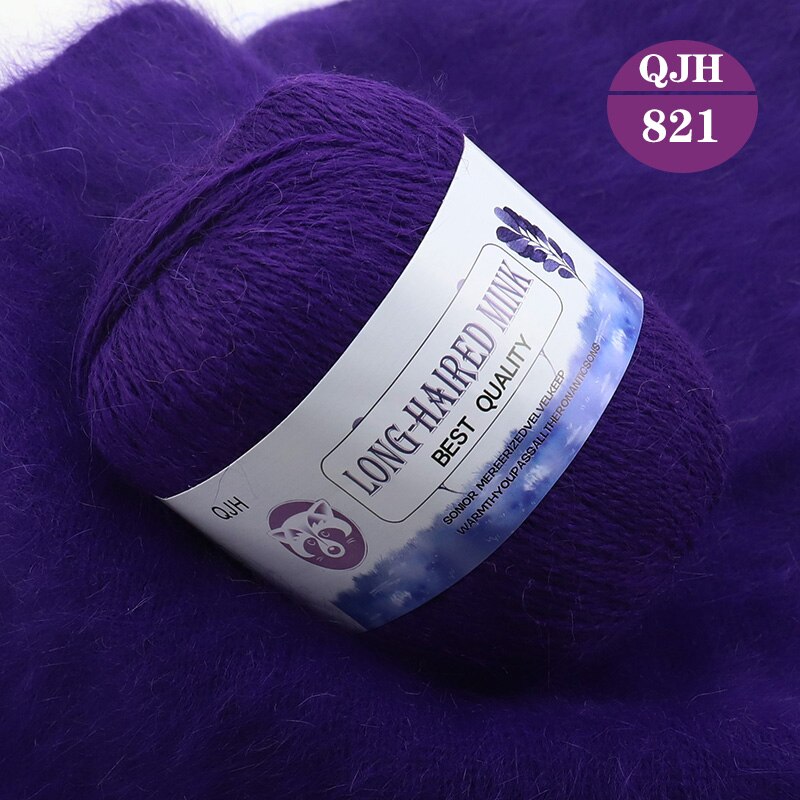 , hilo largo de lana de visón de felpa de Cachemira, hilo tejido a mano para tejer suéter, sombrero, bufanda, hilo adecuado, 5g: Verde oscuro