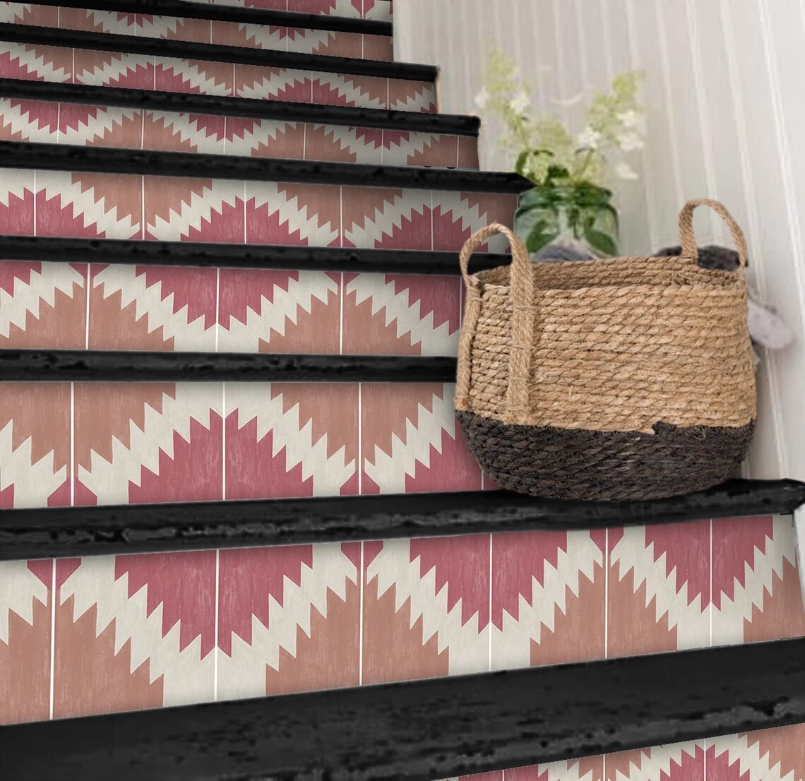 Vinyl Stair Stickers Mural for Stairs Decoration PVC Removable Self Adhesive 3D Sticker Decals 19x120cmx6pcs