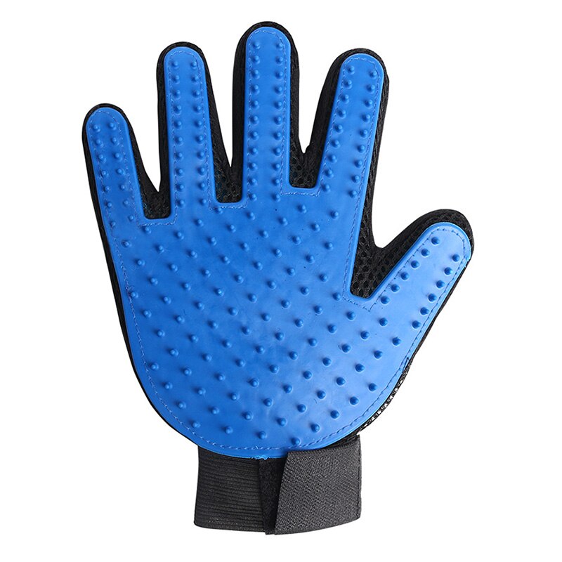 Guantes de silicona para gatos, peine para pelo, cepillo para baño de Mascota, productos de aseo para mascotas, productos de aseo para cachorros: Right Hand Blue