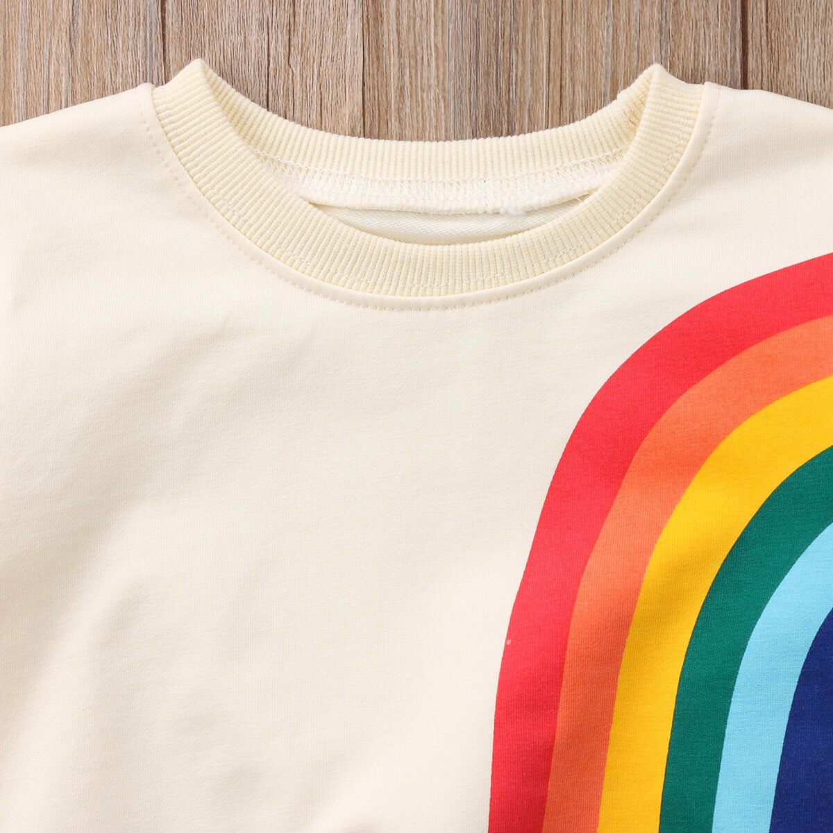 Bebis flicka barn regnbågströja t-shirt toppar kläder långärmad tröja hoodiest-shirts bebiskläder
