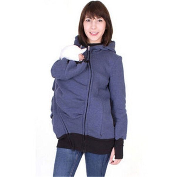 Abrigos de maternidad para mujeres embarazadas, chaqueta portabebés, canguro, sudaderas con capucha de maternidad: blue / L