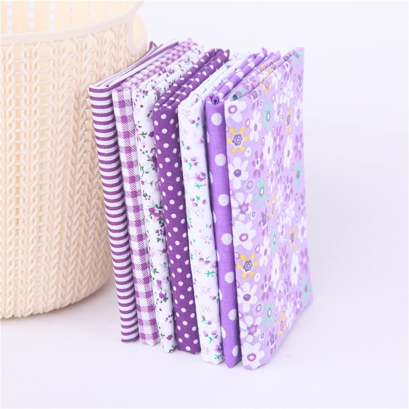 7 stk bomuldsstof blomster trykt stof syning quiltningsstoffer til kjole patchwork diy håndlavet materiale stofrester 50 x 50: Jf -11-7 / 25 x 25cm