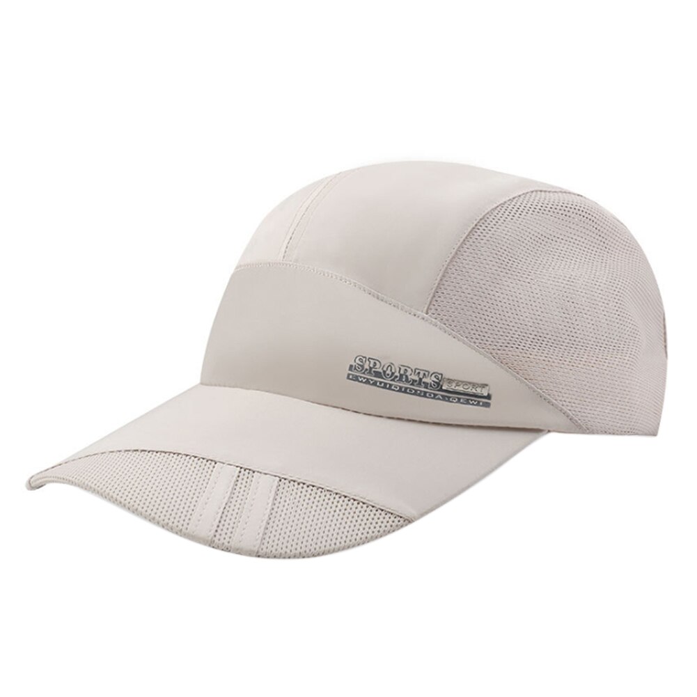 Summer Men Women Anti-UV Quick-drying Baseball Cap Breathable Outdoor Sports Hat: Beige