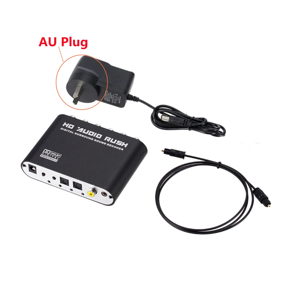 GRWIBEOU 5.1 CH Digitaal naar Analoog Audio Converter Decoder Versterker Audio SPDIF Coaxiaal naar RCA DTS AC3 Optisch Digitaal naar Analoog: GRIJS