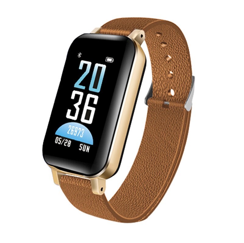T89 TWS Bluetooth Earphone Smart Watch Touch control Smart Watch IP67 Support Siri BT Call music Fitness Bracelet Smart Band: Gold