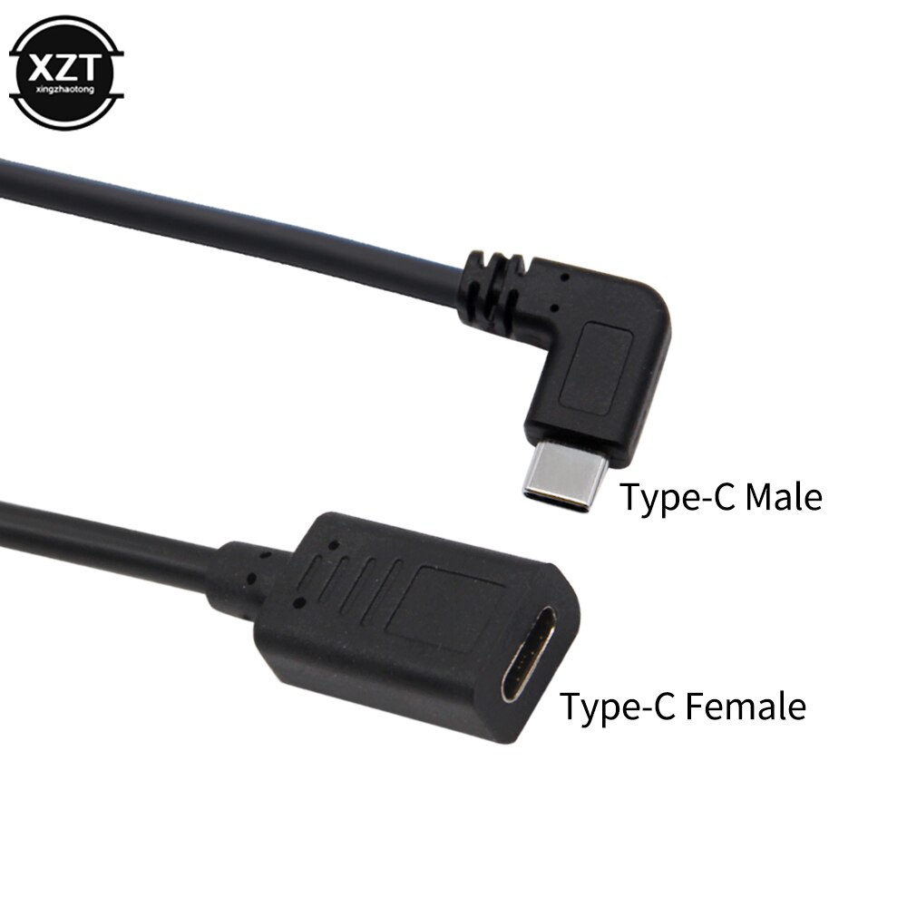 Usb 3.1 tipo c macho para fêmea cabo adaptador 90 graus extensão cabo de dados cabo extensor cabo usb c cabo de carregamento de dados