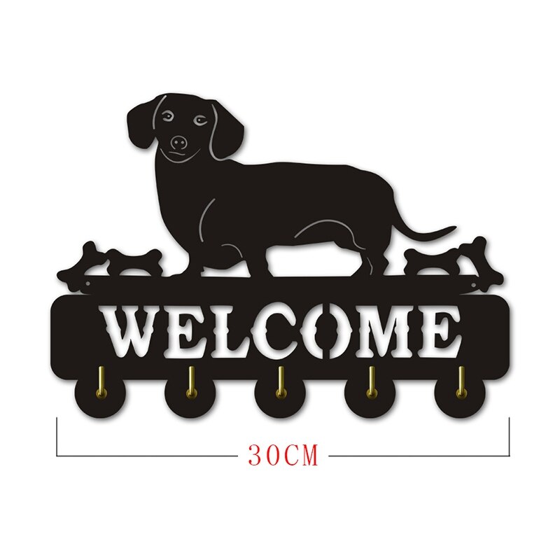 Teckel Muur Haak Worst Hond Welkom Dieren Hanger Kapstok Houten Sleutelhouder Paraplu Huishoudelijke Pet Shop Decor