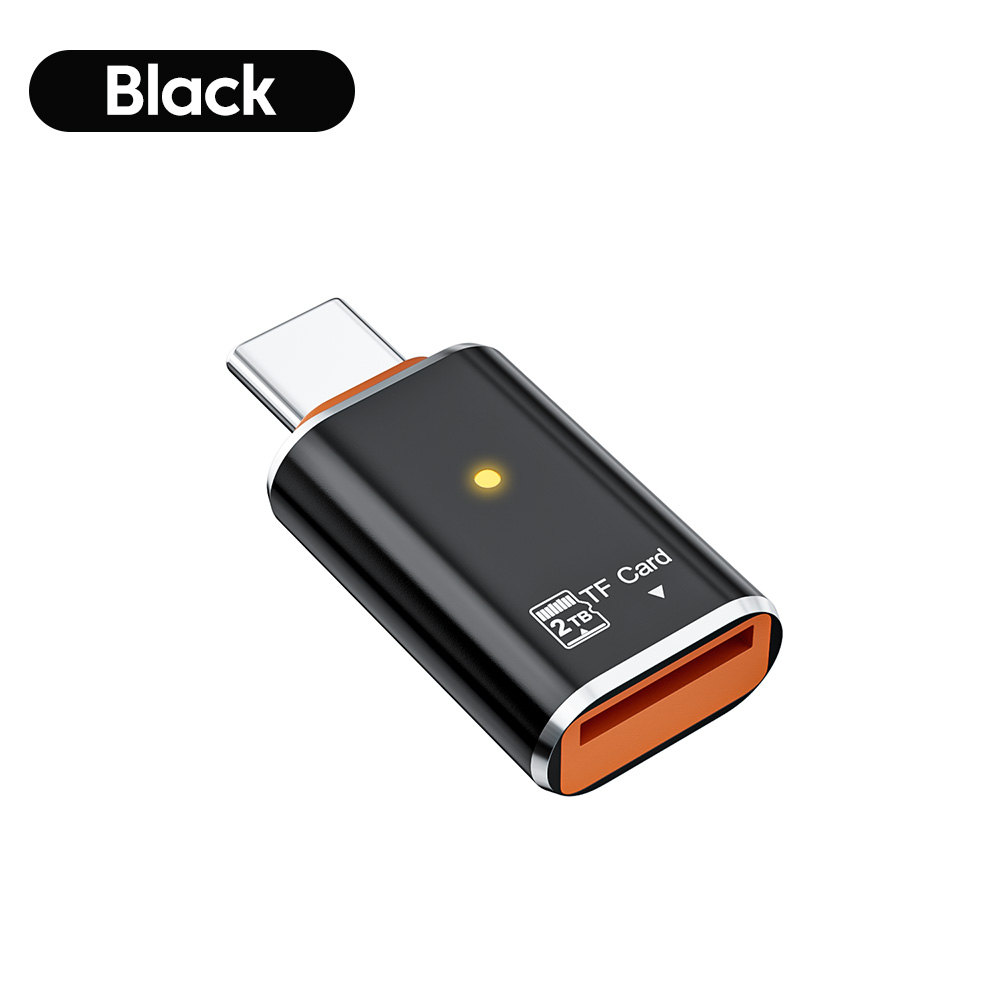 Adapter czytnika kart typu C Czytnik kart Micro SD TF Adapter kart pamięci USB-C Transmisja danych do 2 TB dla iPhone 15 16 Pro PC: WHITE