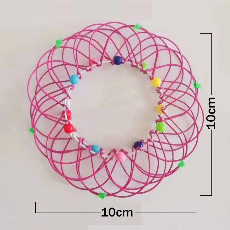 Multiple Changes Iron Hoop Ring Toy Small Iron Wire Circle Toy with Color Beads AN88