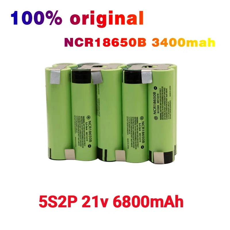 100% NCR18650B 12V 16.8V 21V Battery Pack （3400mAh-6800mAh） 20A Discharge Current for Shura Screwdriver Battery: Silver