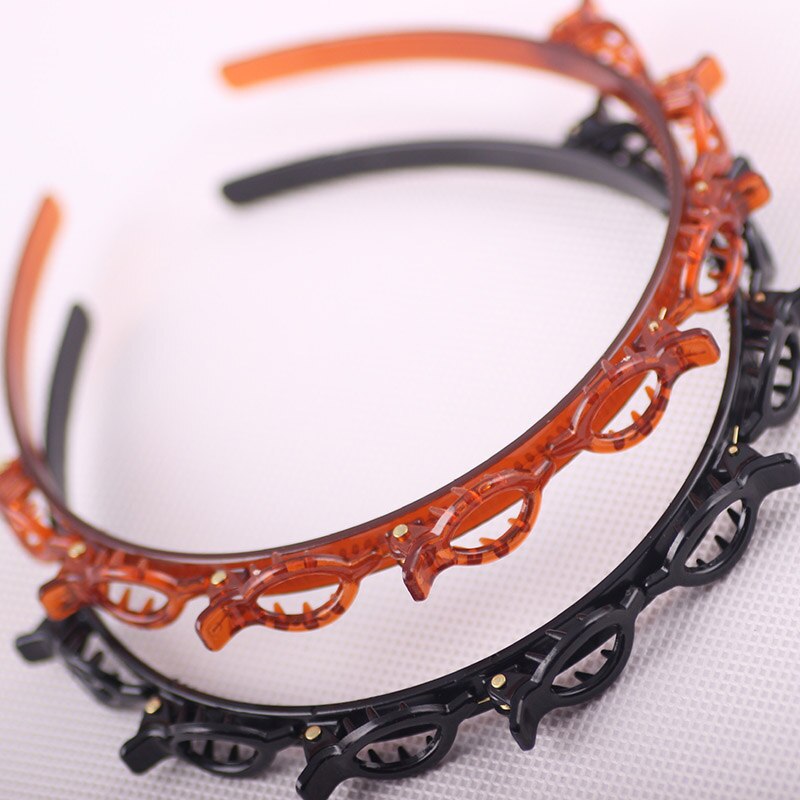 Stylizacja opaska robić włosów dwuwarstwowa grzywka klip przybory fryzjerskie leniwy splecione włosy obręcz opaska robić włosów z klipsem robić zębów