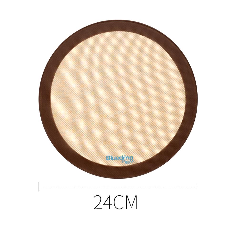 Bluedrop 24CM silicone baking mat round cooking sheet for microwave oven Non stick fiberglass toaster oven liner cookies pad