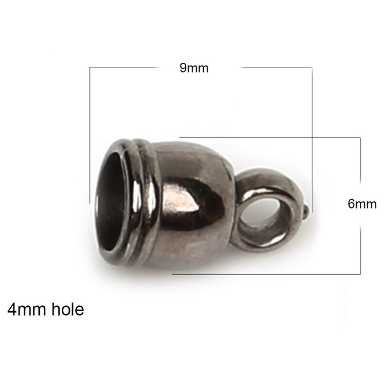 150pcs/lot Necklace End Tip Tassel Caps Beads Cap End Cap For Jewelry Making DIY Handmade Jewelry Finding: 6x9mm gunmetal