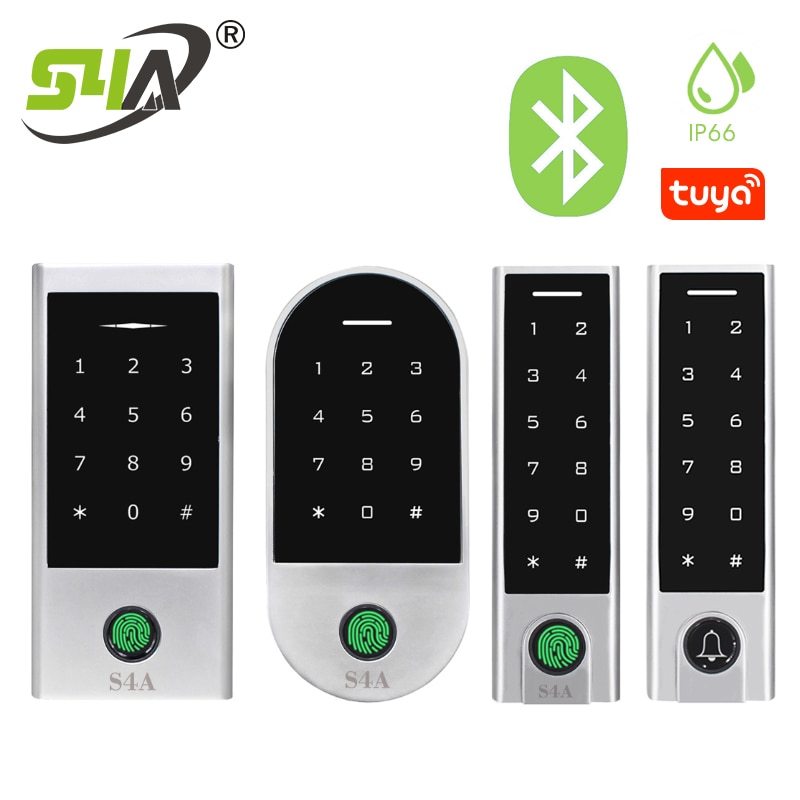 Tuya APP keyless door lock Waterproof Fingerprint Access Control Cheapest Standalone Keypad Finger +RFID Card Door Entry