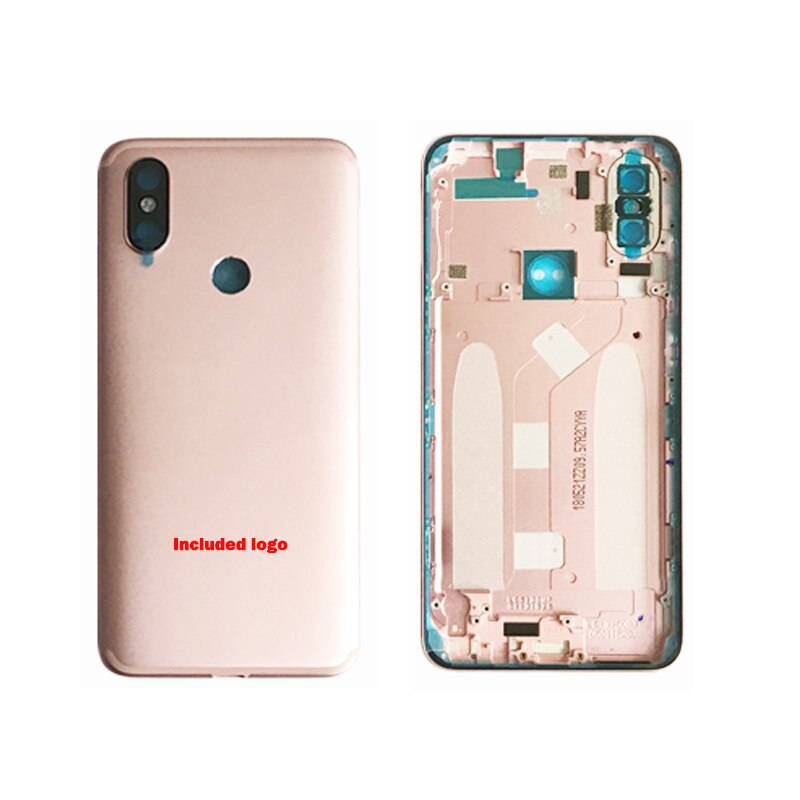 Tylna pokrywa baterii dla Xiaomi MI A2 pokrywa baterii tylna obudowa dla Xiaomi 6X obudowa tylnej pokrywy + przyciski zasilania głośności obiektyw Cameca