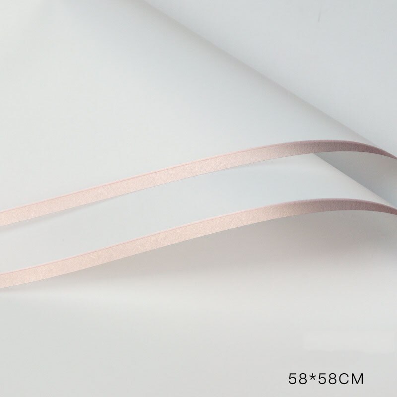 20pcs/lot Tissue Paper Gold Border Rose Flower Wrapping Paper Craft Scrapbooking Korean Wrap Floristics Bouquet Decorative: White