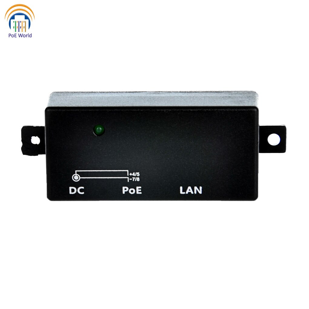 Passive PoE injector 10/100 Power over Ethernet injector Shielded RJ-45 LAN+POE & 2.1mm*5.5mm power connector