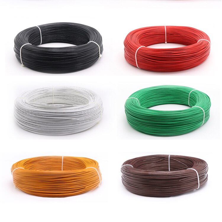 UL1332 24AWG téflon plastique isolé fil 0.22mm carré OFC étamé cuivre câble électrique haute température conductivité bricolage ligne