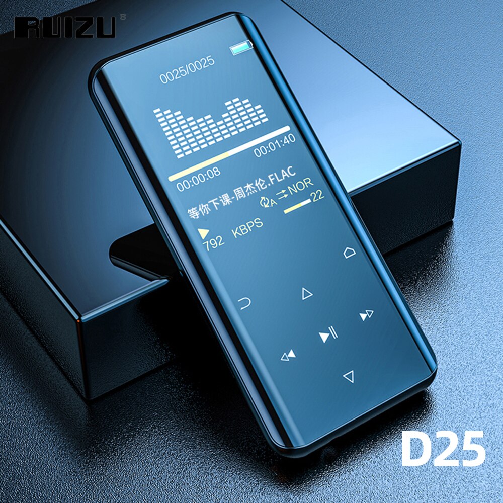 RUIZU D25 MP3 Bluetooth Player Touch Control Portable HIFI Music Video MP4 Player Built-in Speaker With FM-Radio E-Book Record