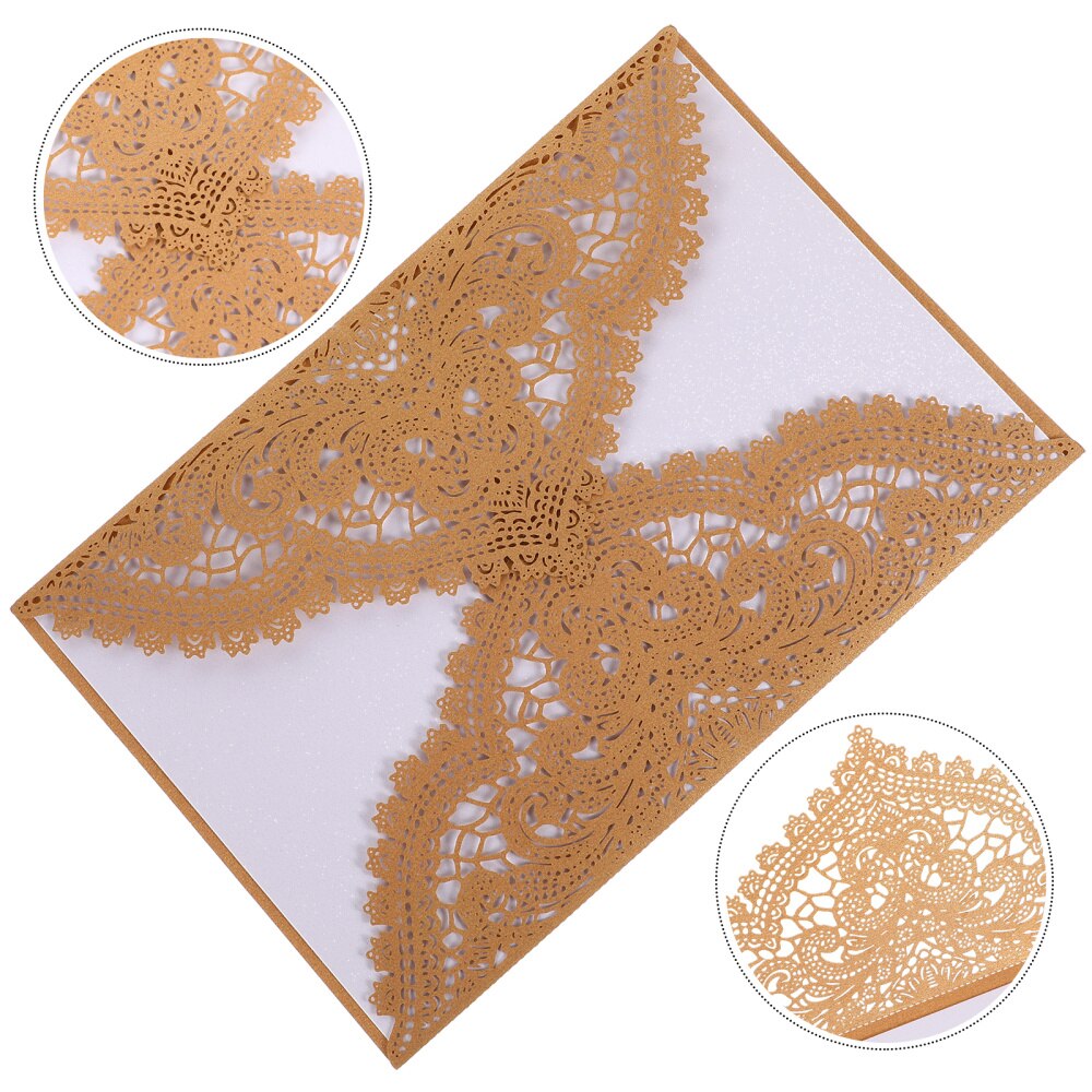 10pcs Wedding Invitations Birthday Party Lovely Paper Invitations Cards: Champagne