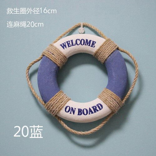 Reddingsboei Ring Boot, Zee Reddingsboei Opknoping Op De Boot, Mediterrane Stijl Home Decoratie Muur: 20cm blue