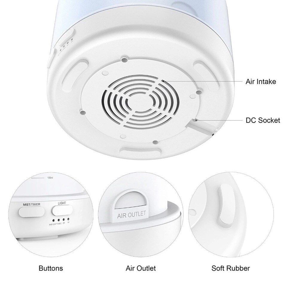 550ML APP Controle Ultrasone Luchtbevochtiger Aroma Essentiële Olie Diffuser Met Afstandsbediening 7 Veranderende Kleuren LED Lamp Voor thuis